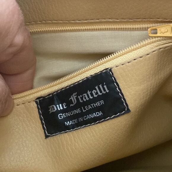 Vintage 80’s Due Fratelli Embossed Monogrammed Leather Chain Strap Shoulder Bag - Picture 12 of 12